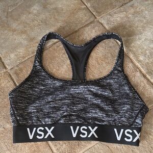 VSX Black Heather Racerback Sports Bra with Branded Elastic Band